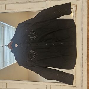 Western True Religion Black Lightweight Button Down Shirt